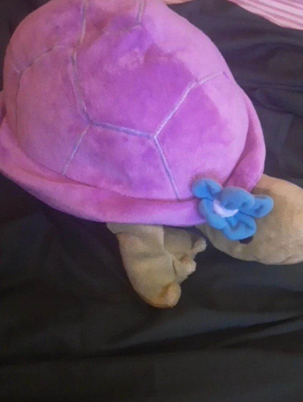 Plush Purple Turtle Stuffed Animal with Beige Accents - Cute Cuddly Toy